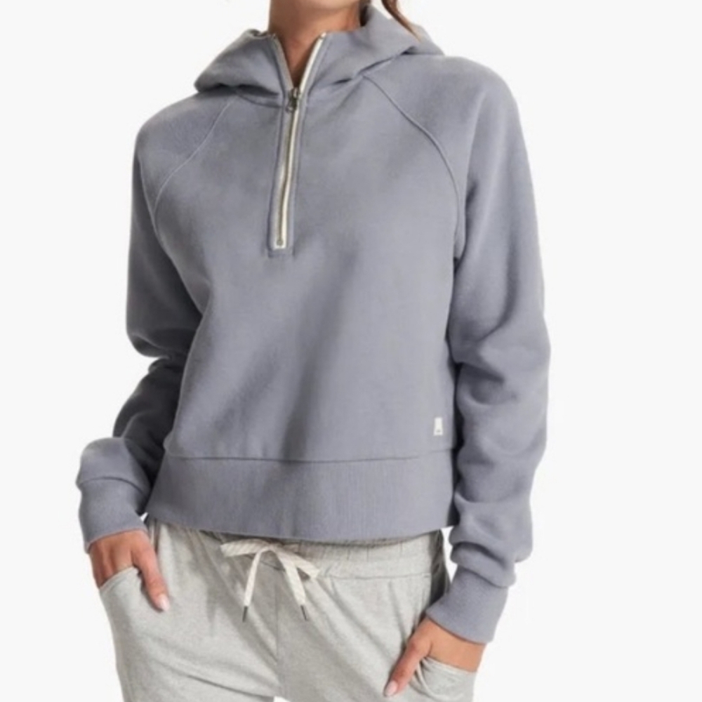 Vuori Restore Half Zip Hoodie, XS smoke blue